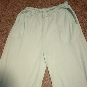 SHEIN Blue Flare Pants with Elastic Waistband